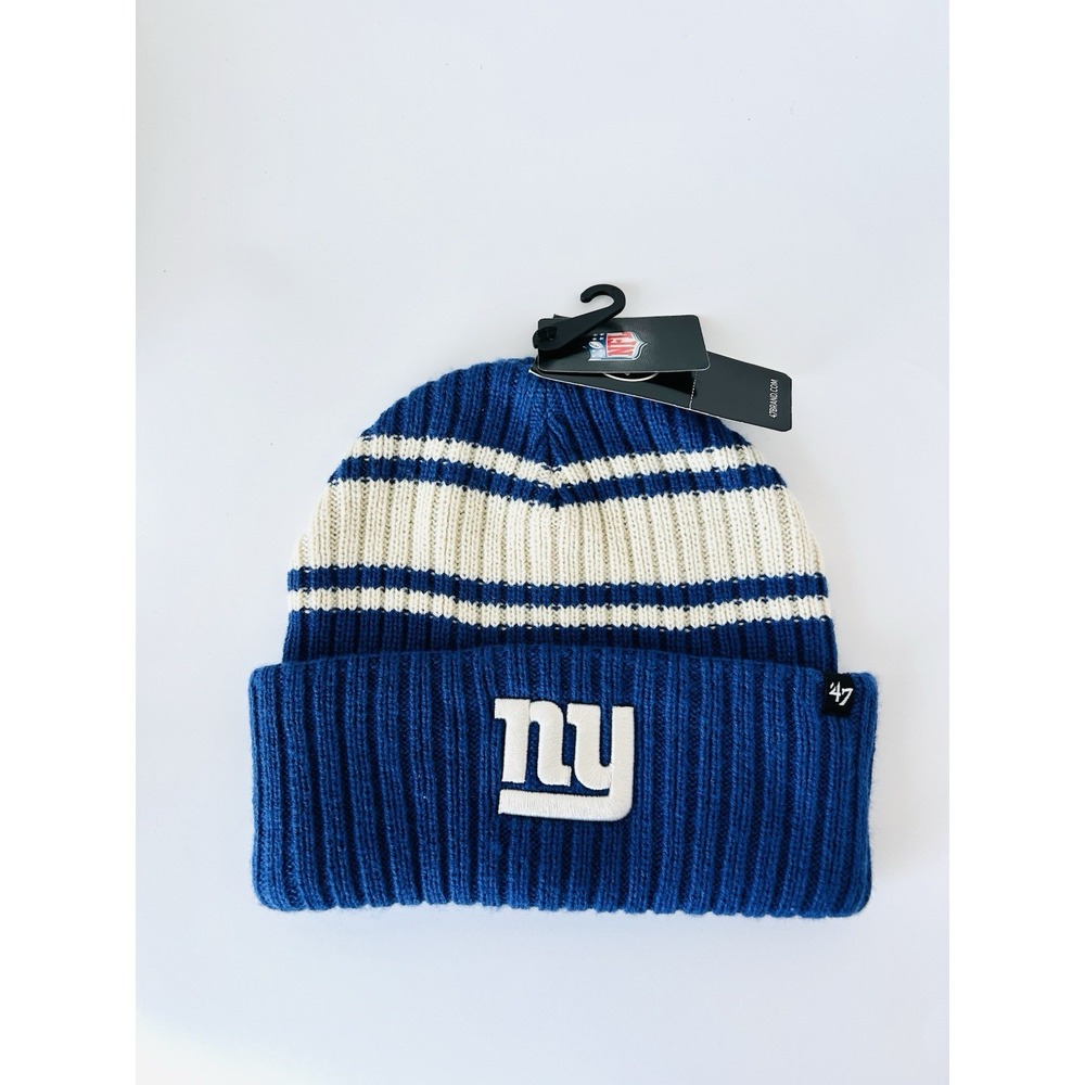 NY Giants  '47 Harbor Stripe Cuff Knit Beanie Winter Cap NEW With Tags New‎ York